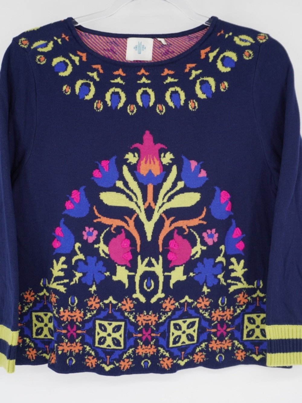 Anthropologie HWR Floral Intarsia Sweatshirt Medium Floral
